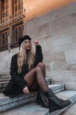 Sale Boto Botki Trapery Damskie Z Eko Skóry Czarne Bellora Czarny