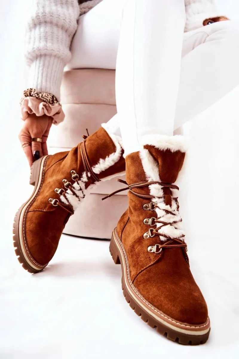 New Boto Botki Trapery Ocieplane Camel Nelby