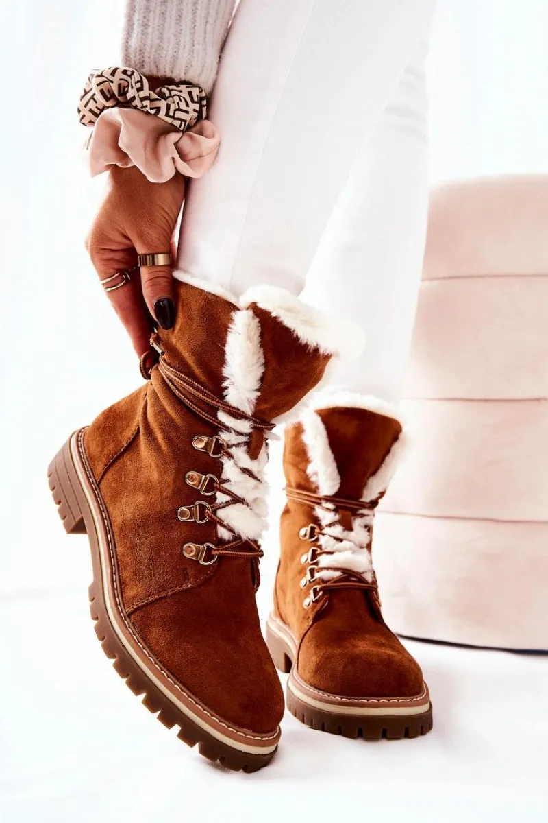 New Boto Botki Trapery Ocieplane Camel Nelby