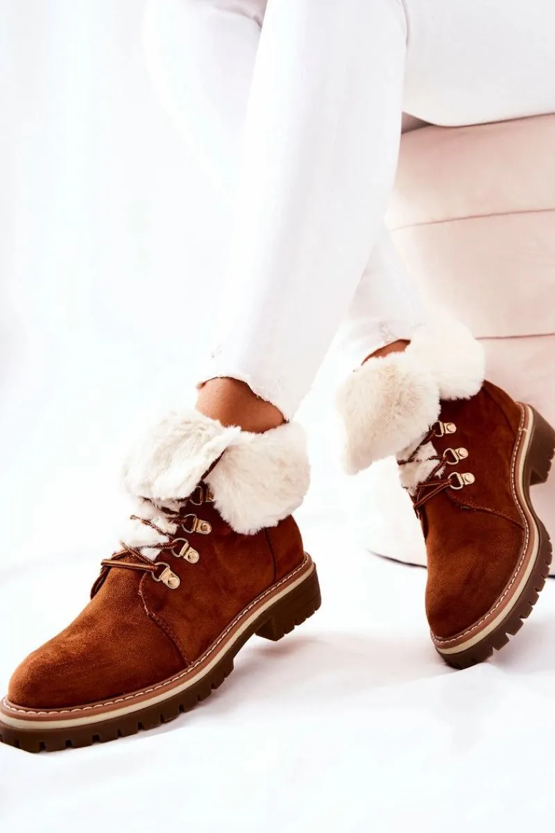 New Boto Botki Trapery Ocieplane Camel Nelby