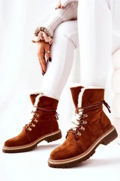 New Boto Botki Trapery Ocieplane Camel Nelby