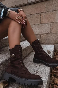 Online Botki Wokrery Damskie Z Ozdobnym Elementem Ocieplane Czekoladowe Kalindra Damskie Botki Sznurowane|Brązowe I Beżowe Botki