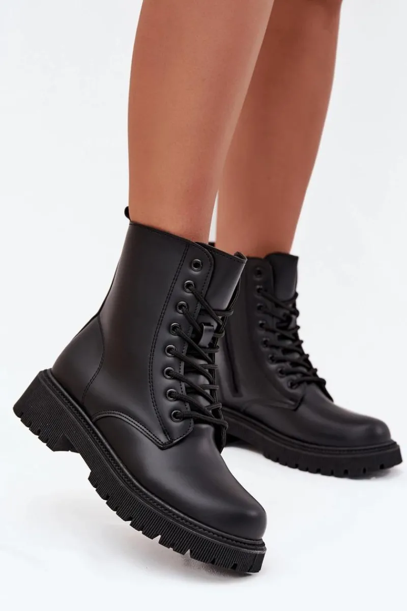 Online Evento Botki Workery Damskie Ocieplane Na Zamek Czarne Tavera