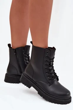 Online Evento Botki Workery Damskie Ocieplane Na Zamek Czarne Tavera