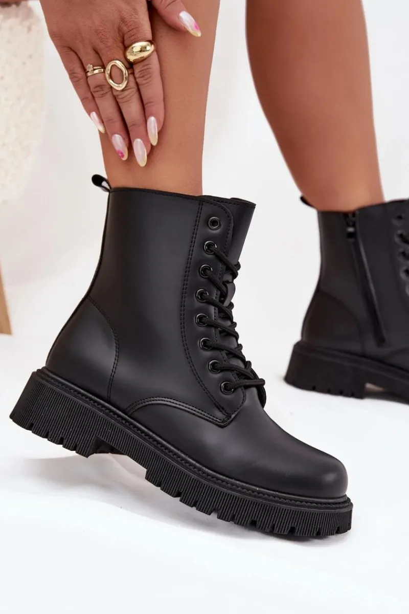 Online Evento Botki Workery Damskie Ocieplane Na Zamek Czarne Tavera