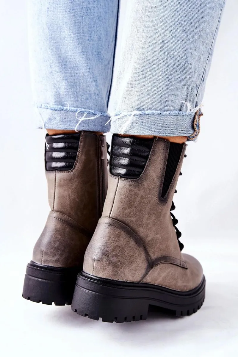 New Buty Sergio Leone Botki Workery Ocieplane Sergio Leone Szare TR756