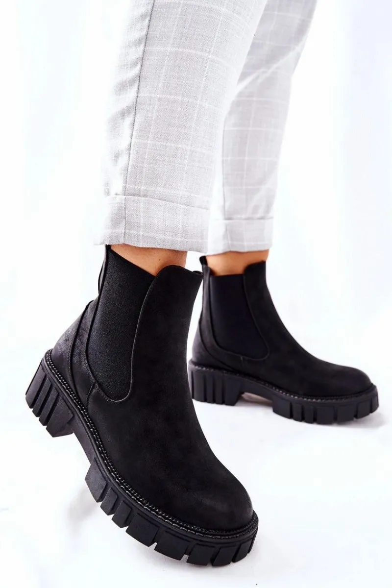 Best Buty Sergio Leone Botki Workery Trapery Ocieplane Sergio Leone TR761 Czarne