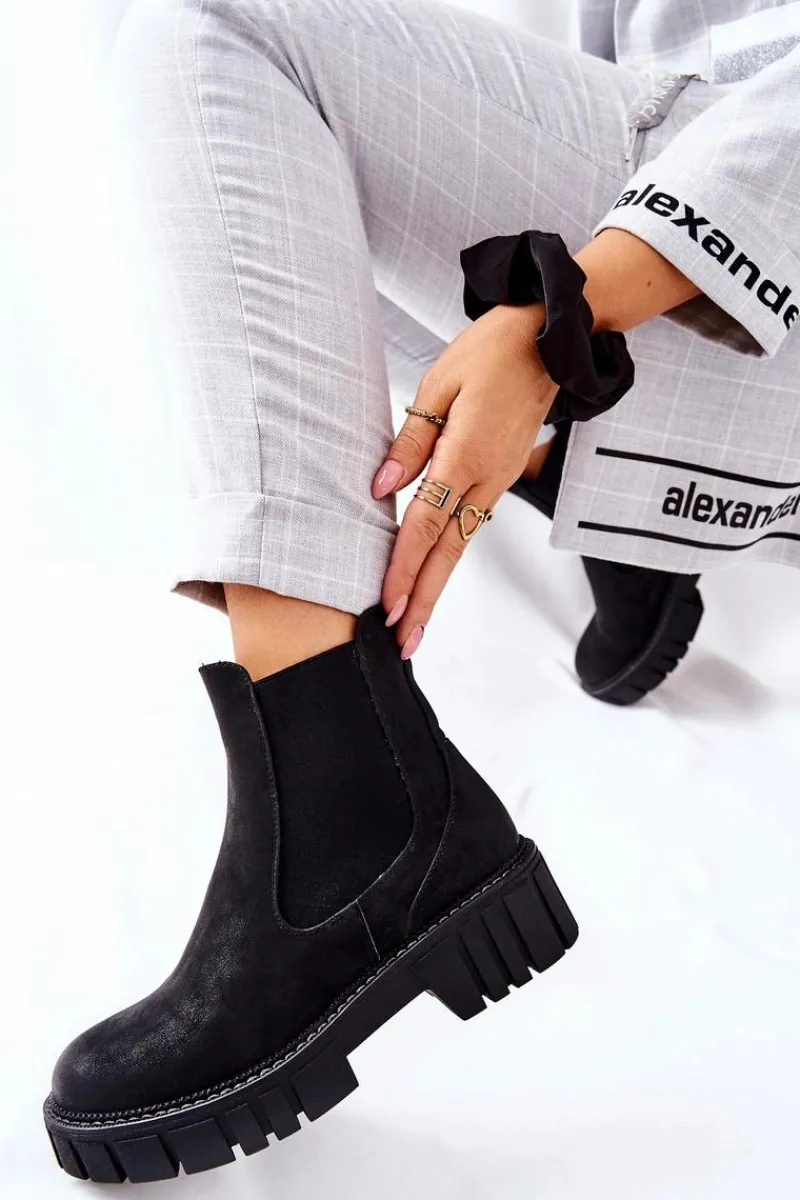 Best Buty Sergio Leone Botki Workery Trapery Ocieplane Sergio Leone TR761 Czarne