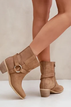 Botki Na Słupku|Brązowe I Beżowe Botki><noscript><img width=