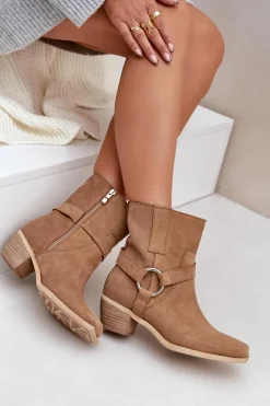 Botki Na Słupku|Brązowe I Beżowe Botki><noscript><img width=