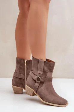 Botki Na Słupku|Brązowe I Beżowe Botki><noscript><img width=