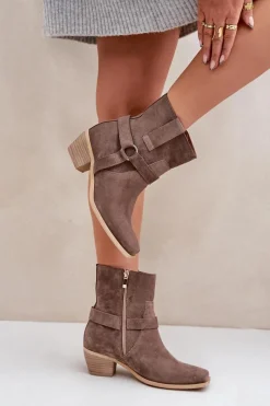 Botki Na Słupku|Brązowe I Beżowe Botki><noscript><img width=