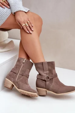 Botki Na Słupku|Brązowe I Beżowe Botki><noscript><img width=