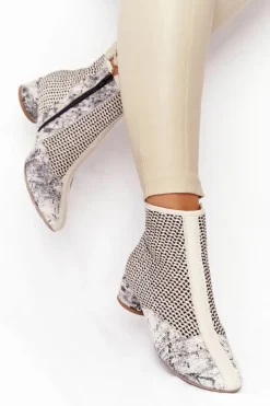 Sale Maciejka Botki Z Plecionki Na Obcasie 04937-03 Popiel
