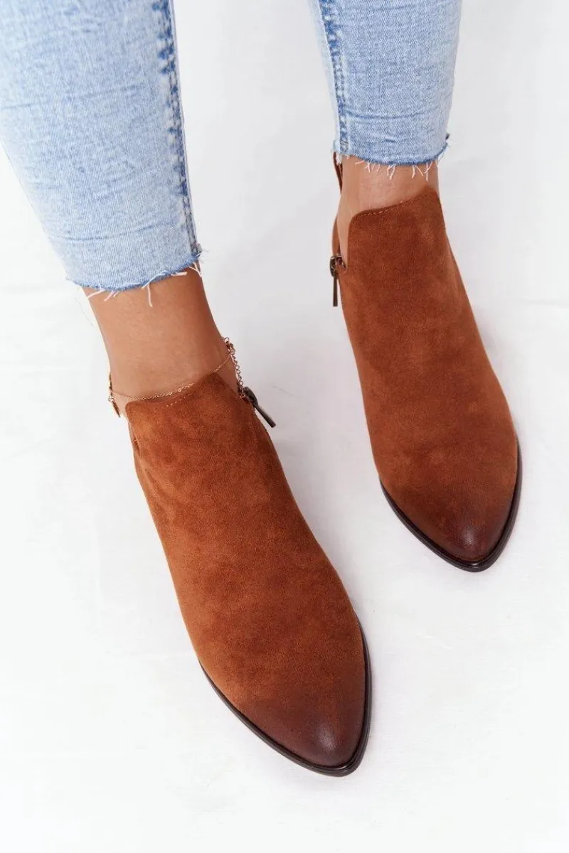 Botki Wiosenne|Botki Na Słupku>Buty damskie Vinceza Botki Z Wycięciami Na Słupku Vinceza 21-10558 Camel