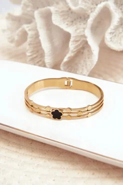 Outlet Bransoleta Damska Z Ozdobami Stal Nierdzewna Złota Bransoletki