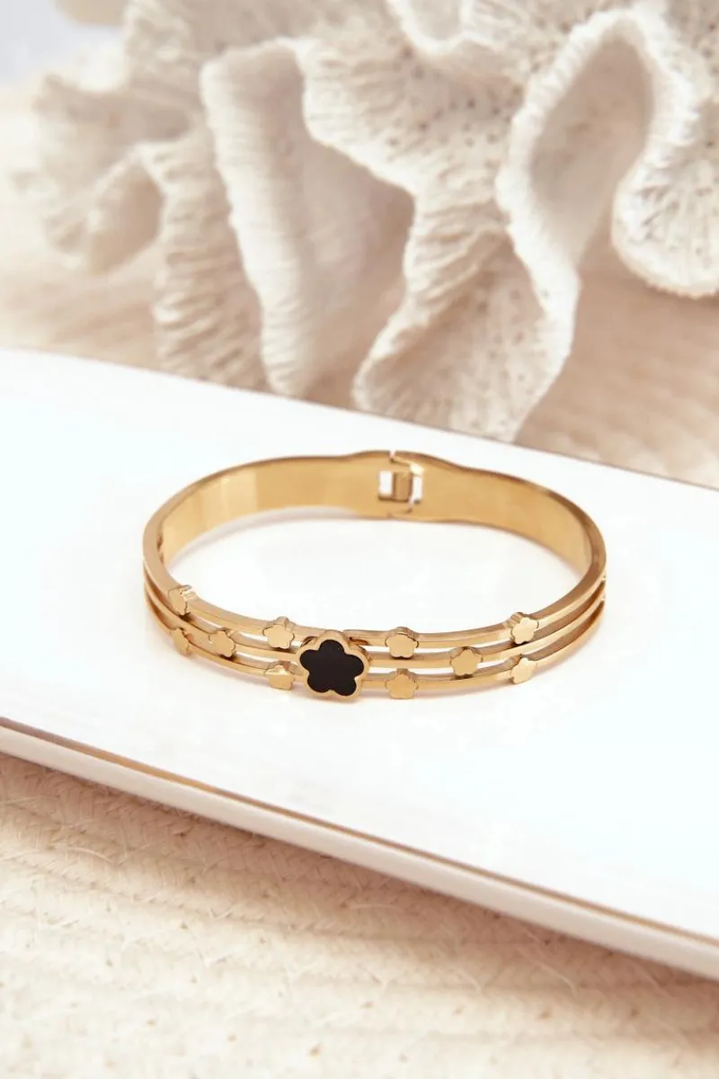 Outlet Bransoleta Damska Z Ozdobami Stal Nierdzewna Złota Bransoletki