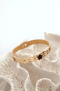 Outlet Bransoleta Damska Z Ozdobami Stal Nierdzewna Złota Bransoletki