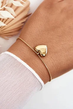 Outlet Bransoletka Damska Z Sercem Złota Bransoletki