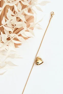 Outlet Bransoletka Damska Z Sercem Złota Bransoletki