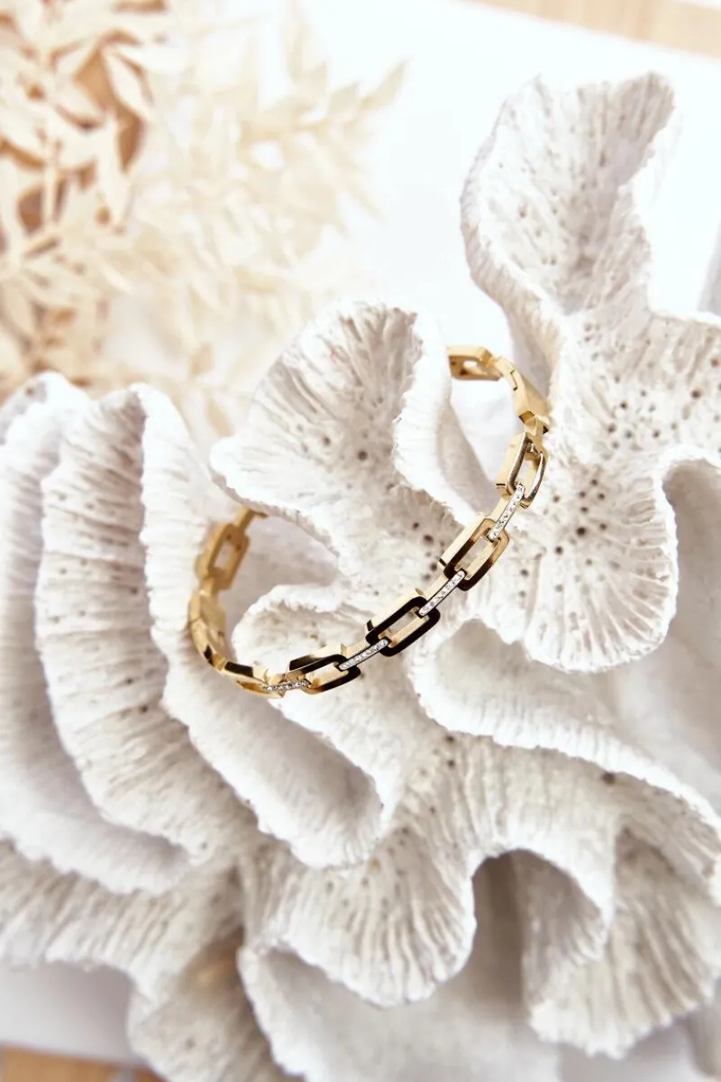 Discount Bransoletka Damska Zdobiona Cyrkoniami Złota Bransoletki