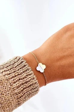 Bransoletki>Glam Chic Bransoletka Na Łańcuszku Z Koniczyną Złota