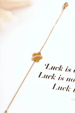 Bransoletka Na Cienkim Łańcuszku Z Dużym Kwiatem Złota Bransoletki