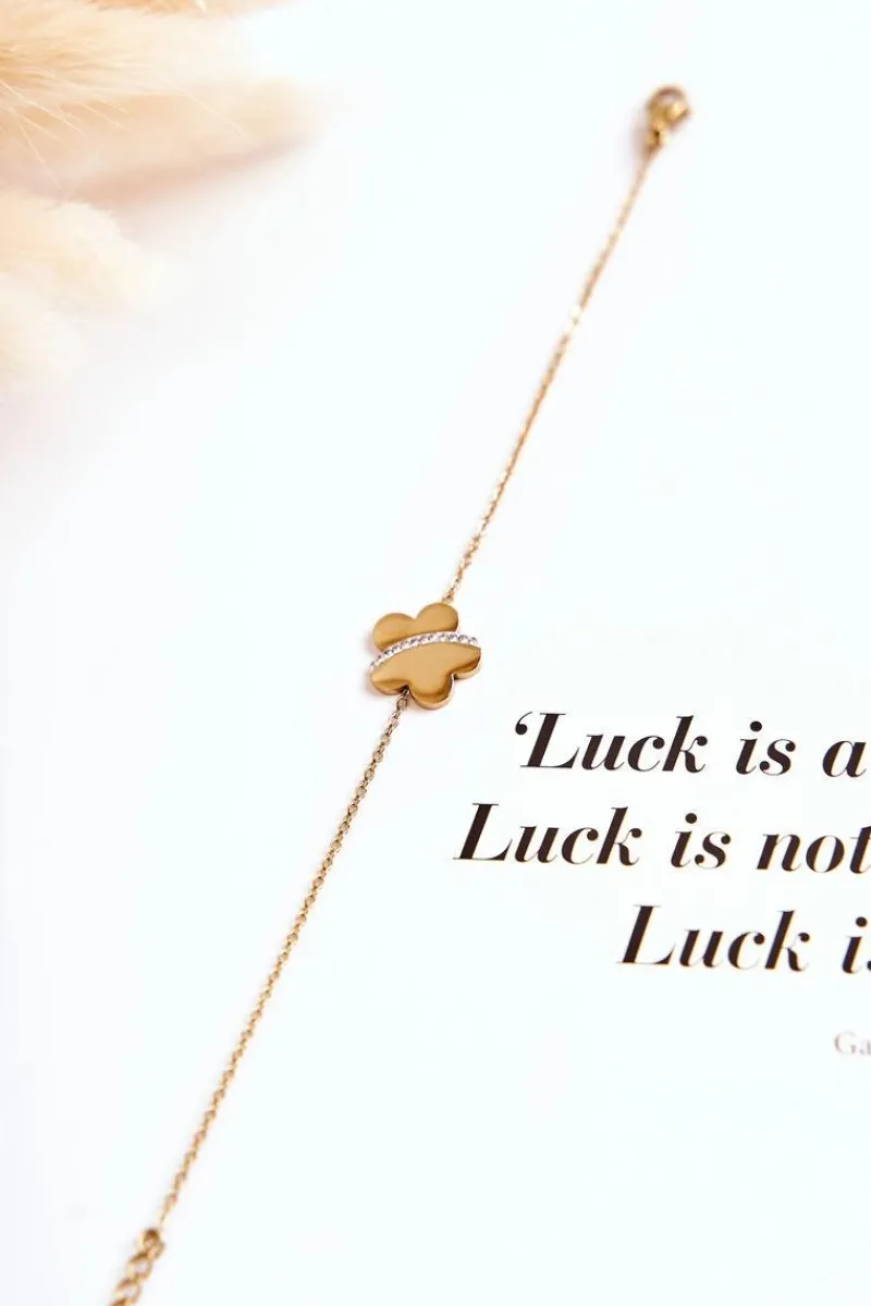 Bransoletka Na Cienkim Łańcuszku Z Dużym Kwiatem Złota Bransoletki