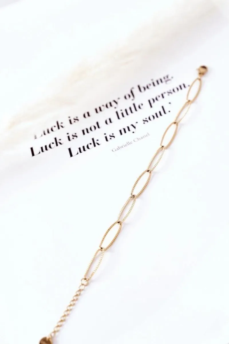 Discount Glam Chic Bransoletka Na Grubym Łańcuszku Złota