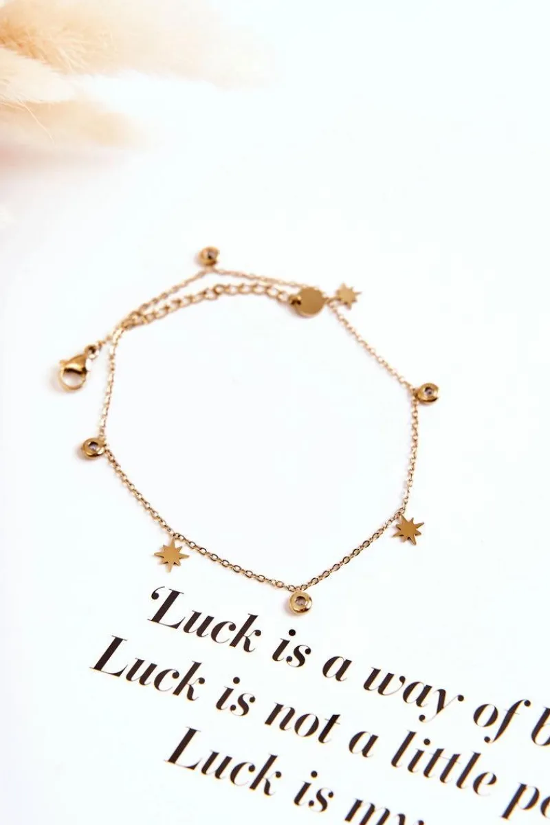 Hot Bransoletka Na Nogę Gwiazdy I Cyrkonie Złota Bransoletki