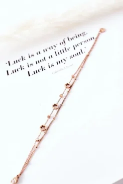 Sale Bransoletka Na Podwójnym Łańcuszku Różowe Złoto Bransoletki