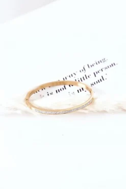 Outlet Bransoletka Stalowa Z Cyrkoniami Złota Bransoletki