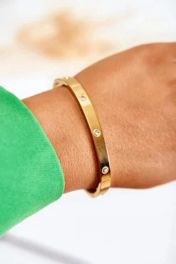 Bransoletki>Glam Chic Bransoletka Stalowa z Cyrkoniami Złota Lauren