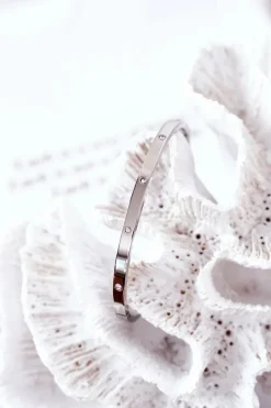 Online Glam Chic Bransoletka Stalowa Z Cyrkoniami Srebrna