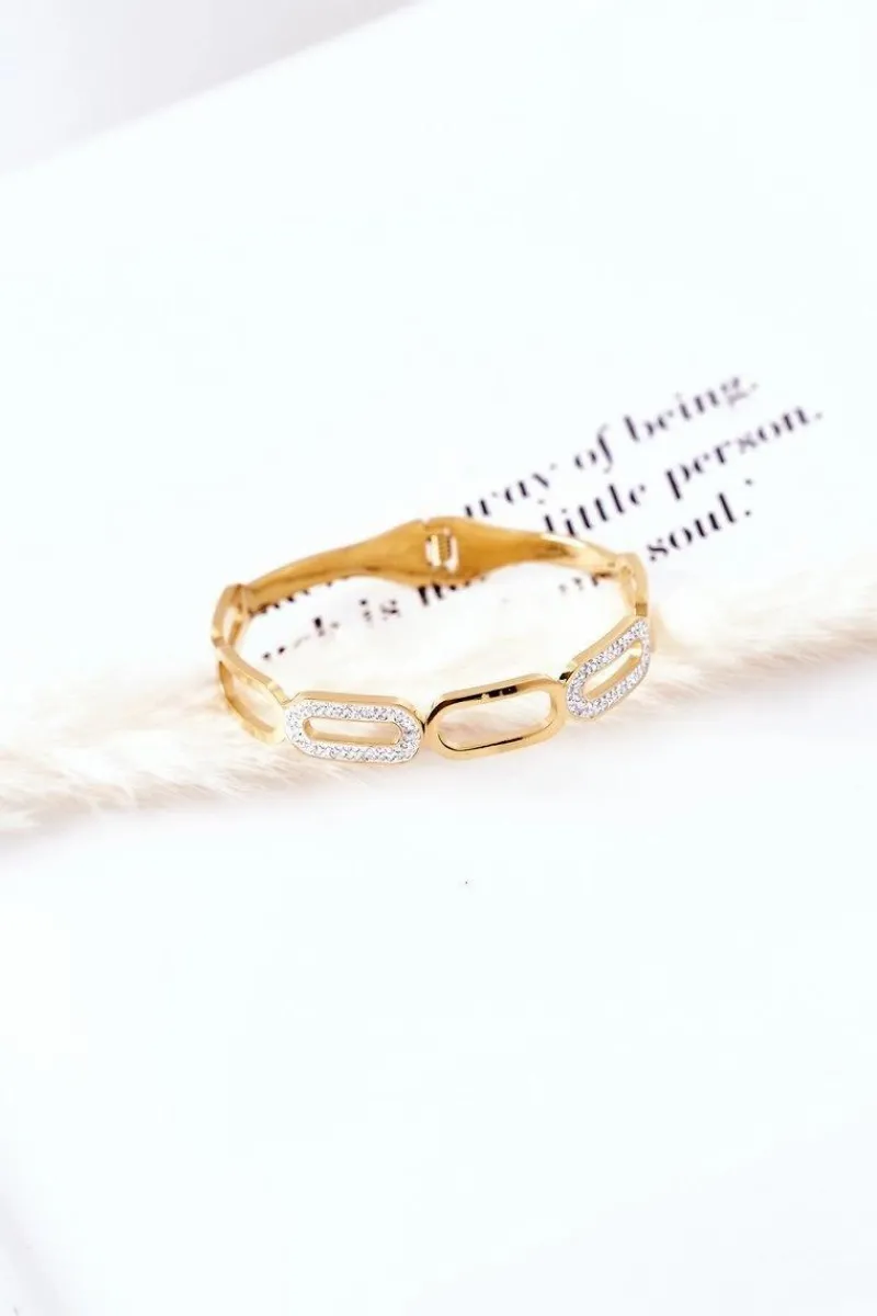 Online Bransoletka Stalowa Z Cyrkoniami Złota Bransoletki