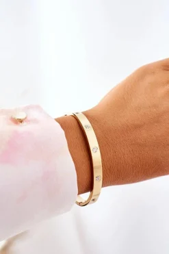 Online Bransoletka Stalowa Z Dużymi Cyrkoniami Złota Bransoletki