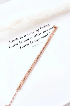 Hot Glam Chic Bransoletka W Jodełkę Różowe Złoto