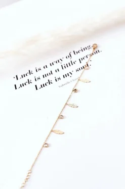 Bransoletki>Glam Chic Bransoletka Z Piórkami Oraz Cyrkoniami Złota