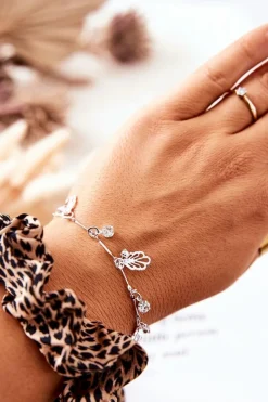 Best Boto Bransoletka Zawieszki Listek Cyrkonie Srebrna Berolti