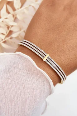 Glam Chic Bransoletka Ze Stali Nierdzewnej Z Cyrkoniami Złota