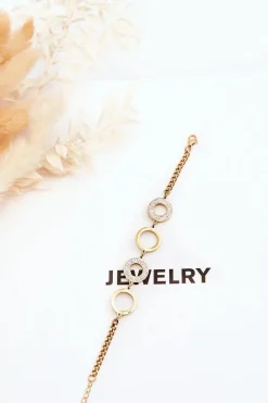 Best Glam Chic Bransoletka Ze Stali Nierdzewnej Z Kołami Złota