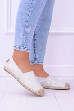 Czarne Espadryle></noscript>Boto Brokatowe Espadryle Lu Boo Białe