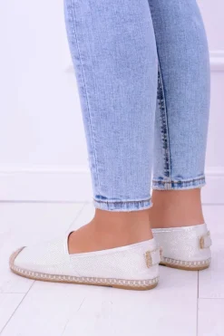 Czarne Espadryle></noscript>Boto Brokatowe Espadryle Lu Boo Białe