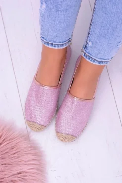 Czarne Espadryle></noscript>Boto Brokatowe Espadryle Lu Boo Różowe