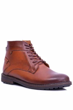 New Brązowe Botki Męskie Skórzane Ocieplane Trzewiki Devenor Męskie Botki Męskie
