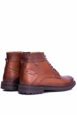 New Brązowe Botki Męskie Skórzane Ocieplane Trzewiki Devenor Męskie Botki Męskie
