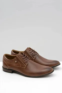 Online Brązowe Skórzane Eleganckie Półbuty Massimiliano Męskie Półbuty Eleganckie