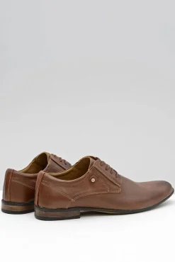 Online Brązowe Skórzane Eleganckie Półbuty Massimiliano Męskie Półbuty Eleganckie
