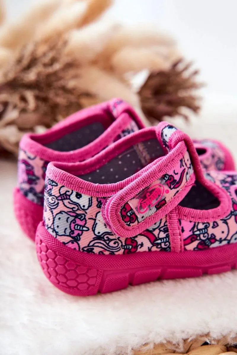 Clearance BEFADO Buty Papcie Jednorożce 533P018 Różowe