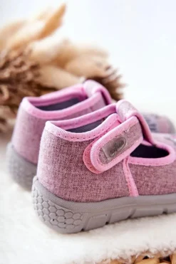 New Buty Papcie Kotek 531P084 Różowe Dzieci Dziewczęce